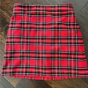 J. Crew Red Plaid Mini Skirt